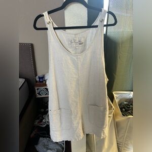 Canvas smock overall dress